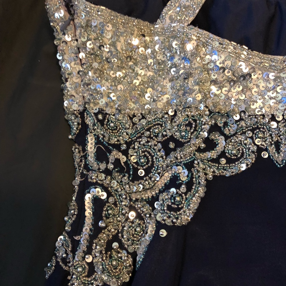 Navy blue sequin formal - Picture 4 of 8